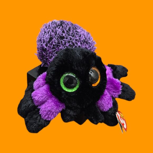 2017 Ty Beanie Boos Creeper 6" Halloween Black & Purple Spider Plush with Tags - Picture 2 of 8